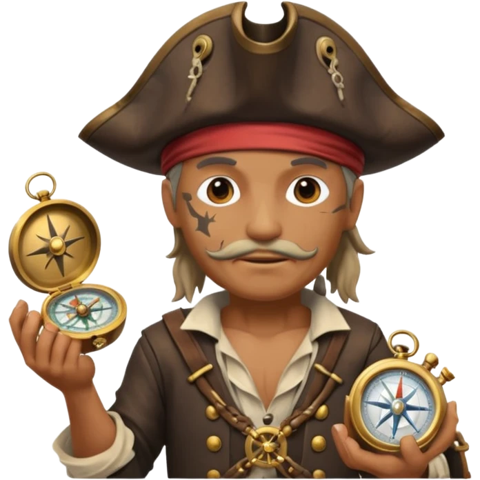Ancient  Pirate with compass emoji