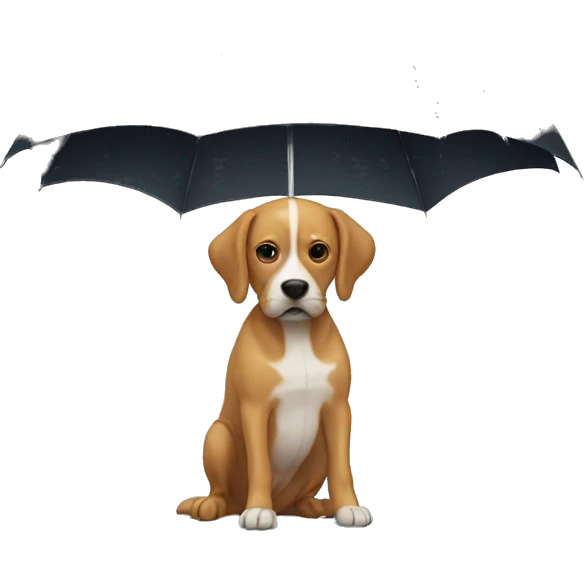 Umbrella under dog emoji