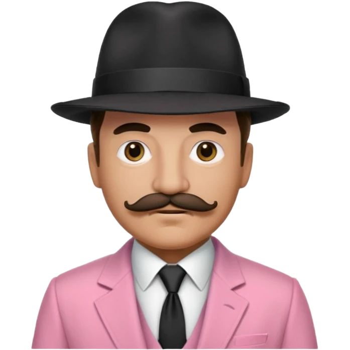 Mobster in Pink Suit – Pink jacket, black tie, mustache, black hat.



 emoji