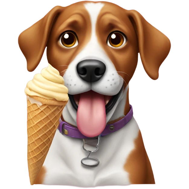 Dog eating ice cream  emoji
