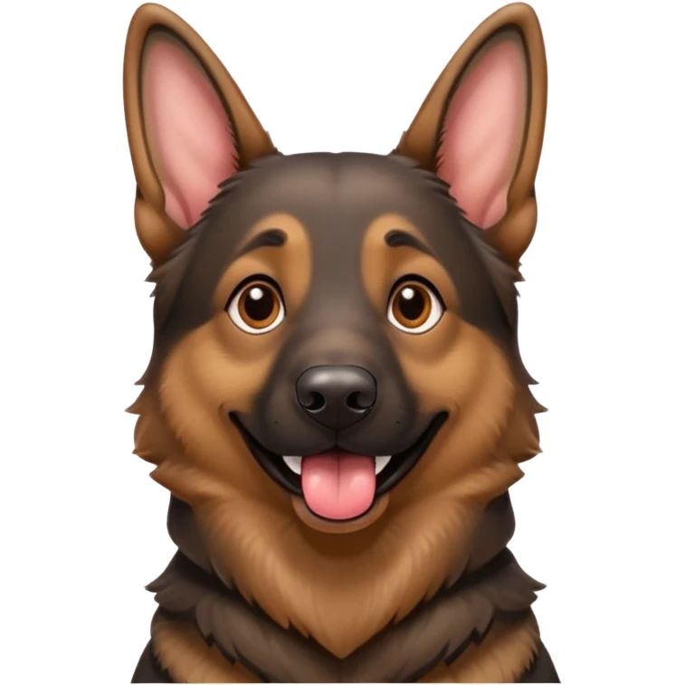 cartoon style dark German Shepherd dog with longer tongue hanging out  emoji