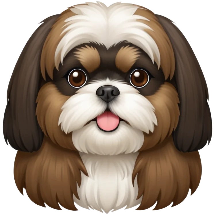 Brown shih tzu and black shih tzu emoji