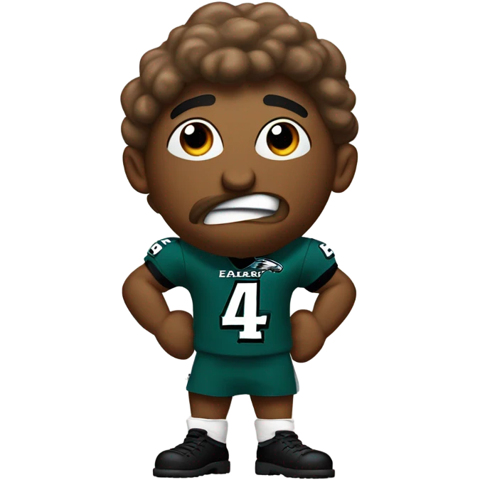 A poop wearing a Philadelphia eagles jersey emoji