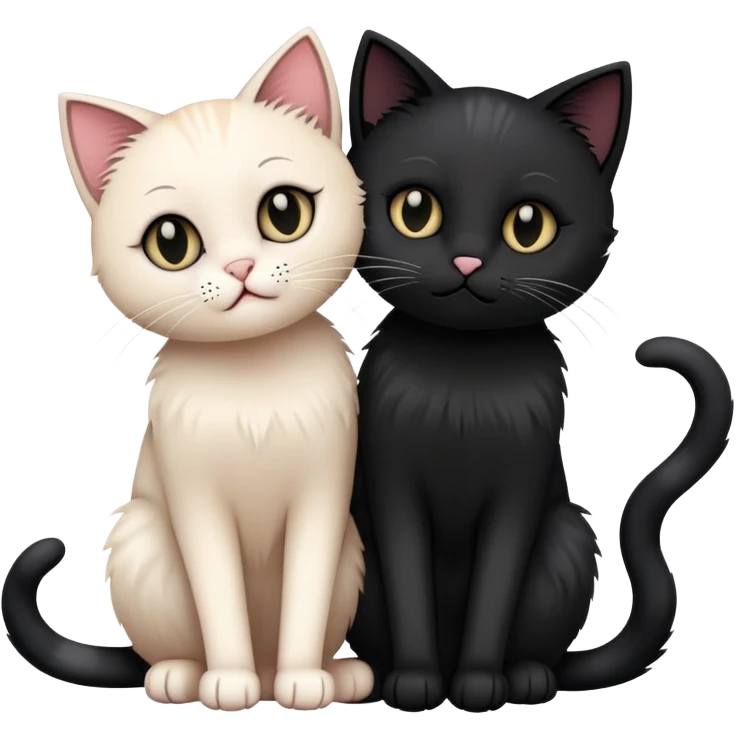 two emo cats in love emoji