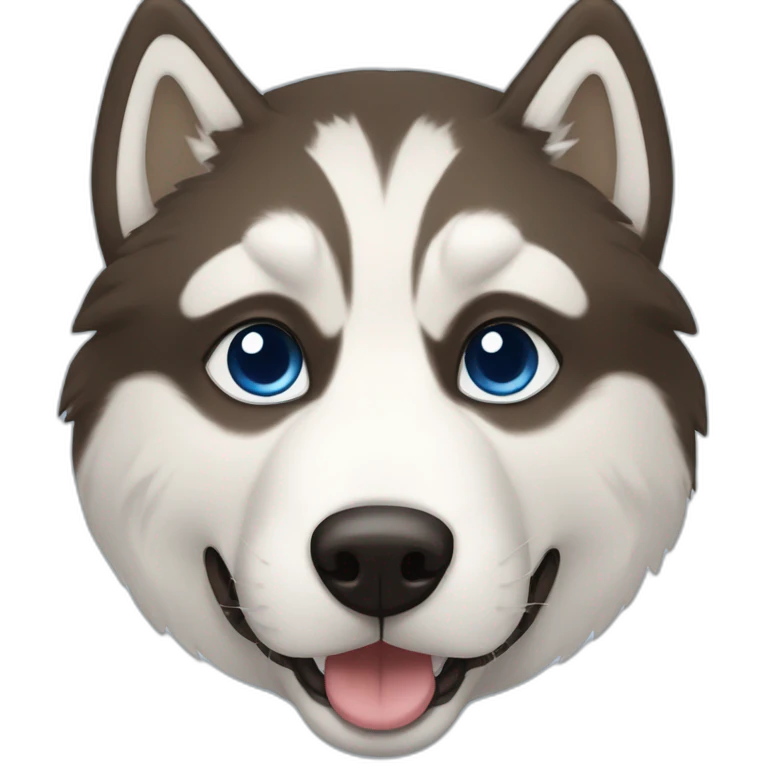 Husky in capuchino colors with one blue and one amber iris emoji