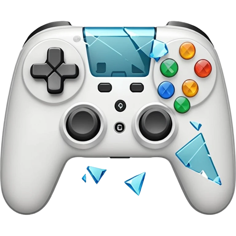 white game controller shattered shattered glass emoji