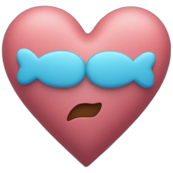 K written on blue heart emoji