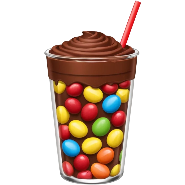 Un vaso cubierto de chocolate arriba fresas y mym emoji