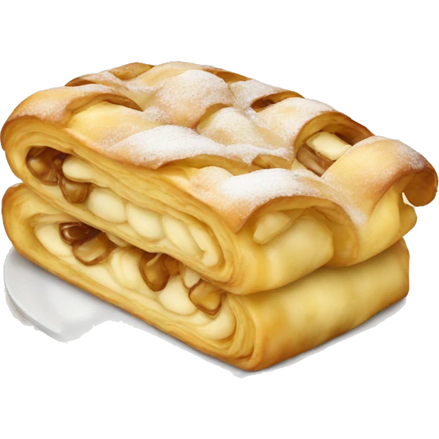 apfelstrudel mit vanillesoße emoji