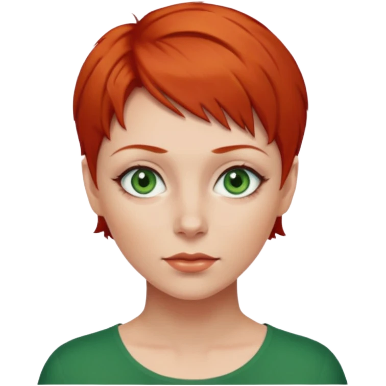 women with very short red hair emoji
