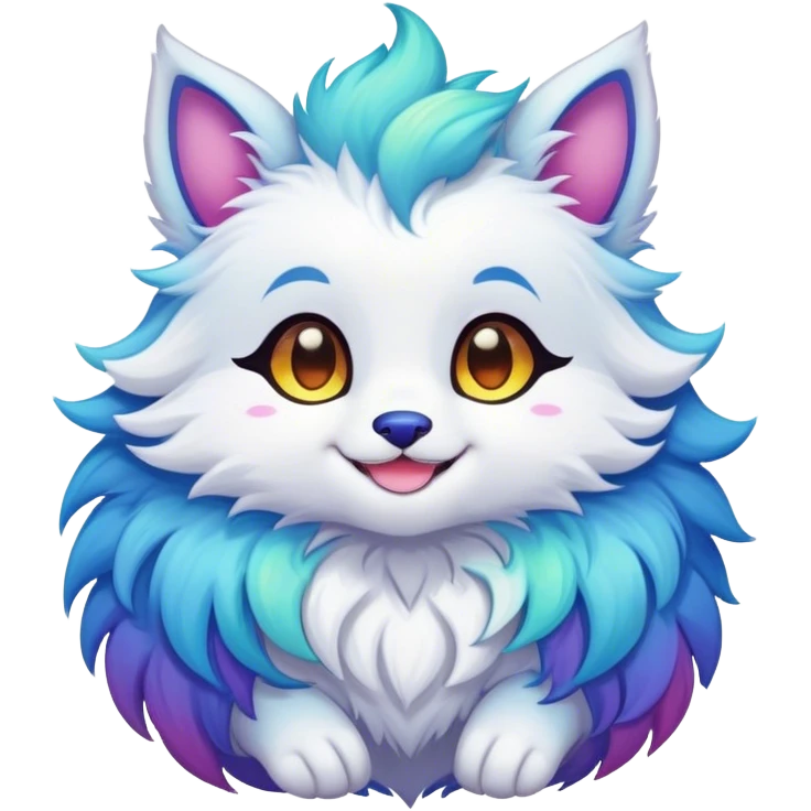 Kawaii bright fantasy ethereal anthro fursona animal emoji