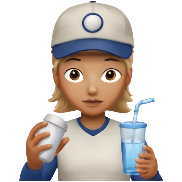 Boujee baseball with face and water cup emoji
