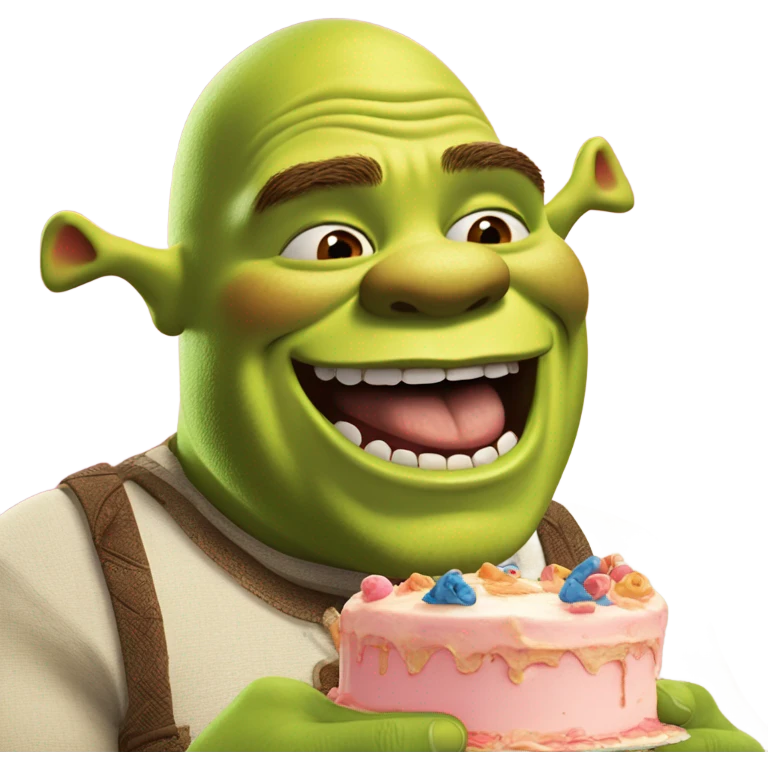 Shrek eating cake emoji