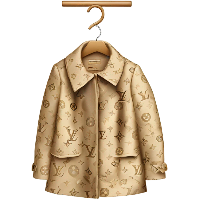 A Louis Vuitton dress on a coat hanger emoji
