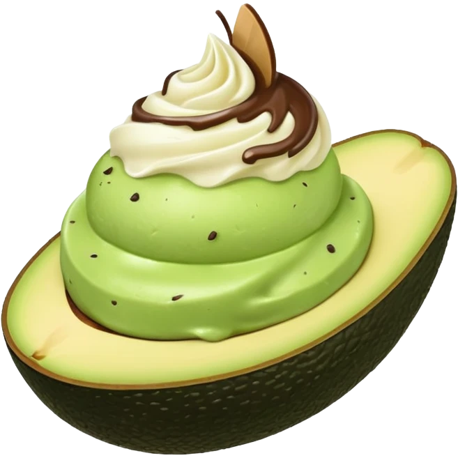 ice cream on avocado emoji