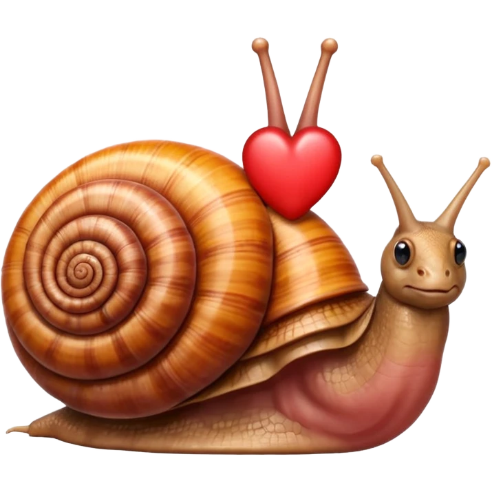 snail with "anatomical heart" as shell emoji