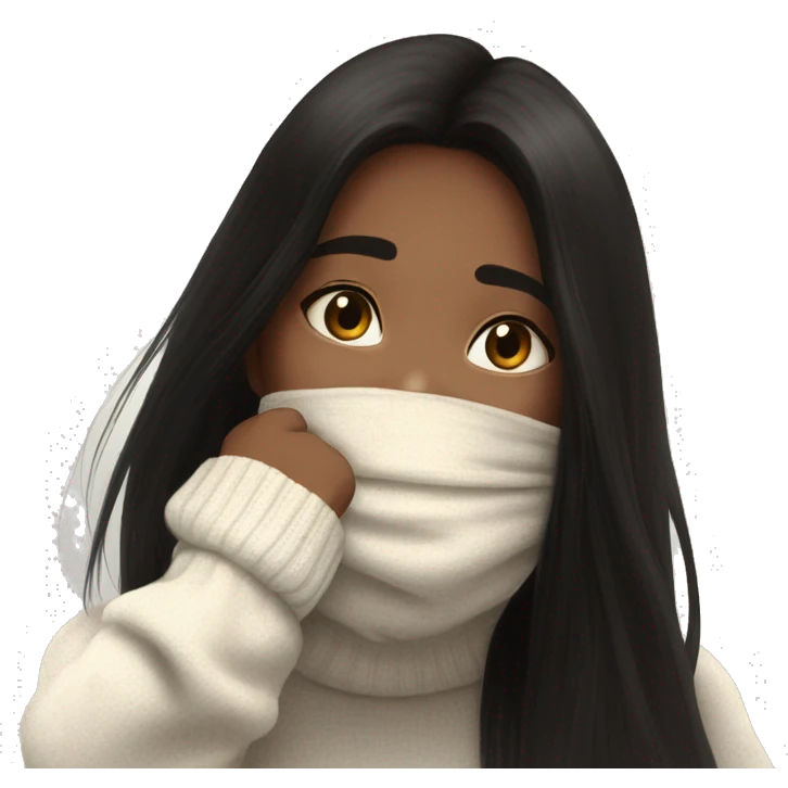 cozy girl in black sweater emoji