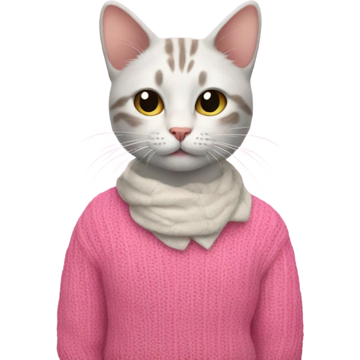 Cat with pink sweater emoji