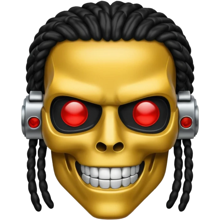 smiling black rasta terminator silver emoji