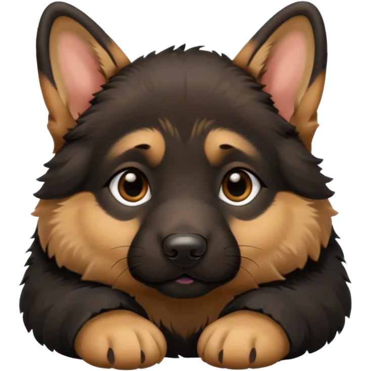 German shepherd puppy, sleepy emoji
