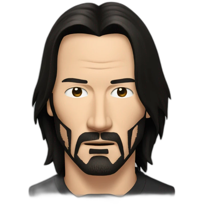 Keanu Reeves in a awkward face emoji