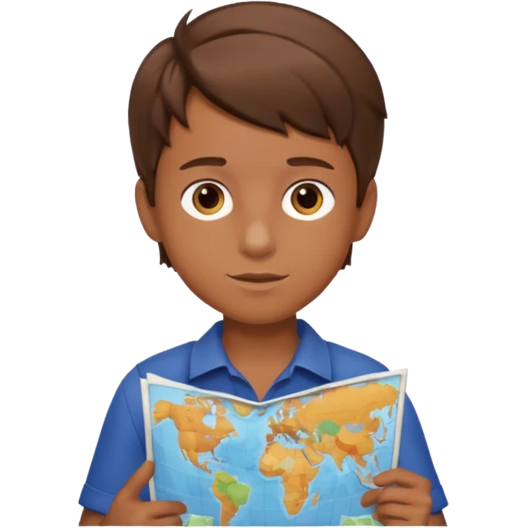 boy Holding Maps emoji