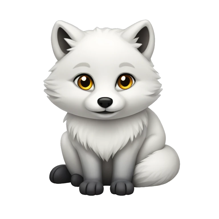 An arctic fox sat down  emoji