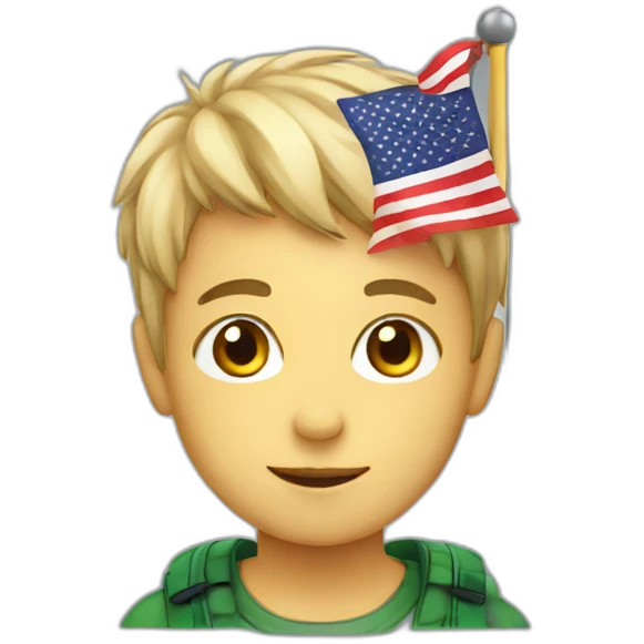 boy with flag emoji