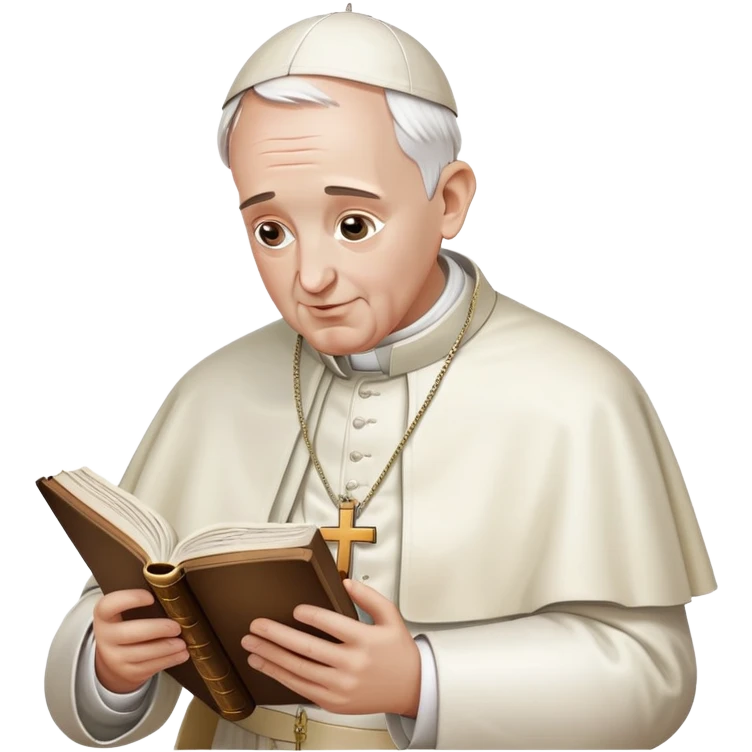 Pope reading from Bible emoji