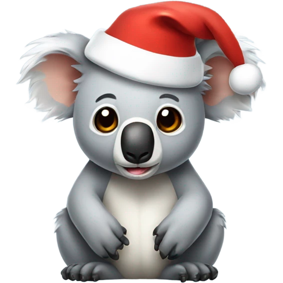 Koala in a Santa hat emoji