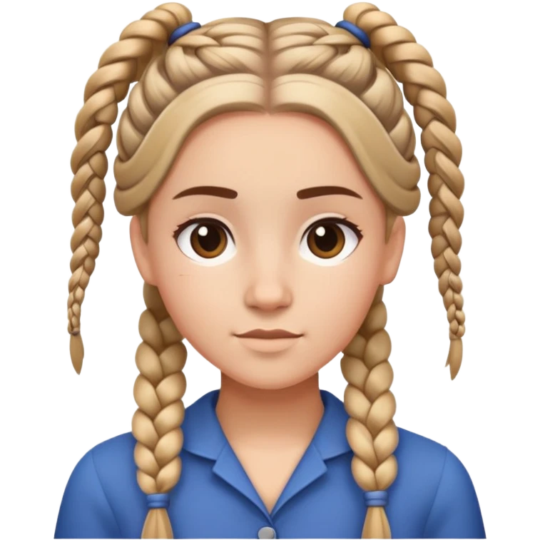 Character with neat French braids hairstyle emoji