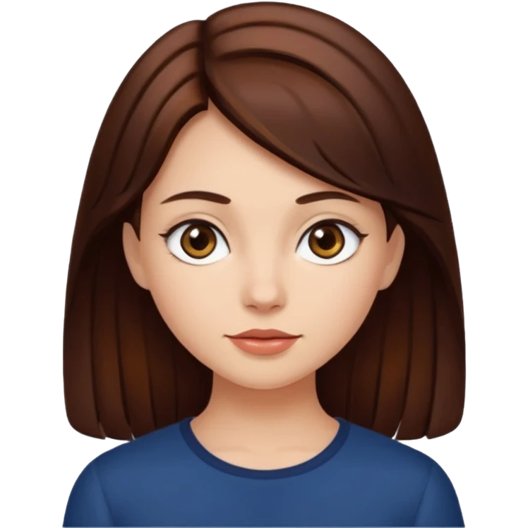 Auburn dark brown hair girl emoji
