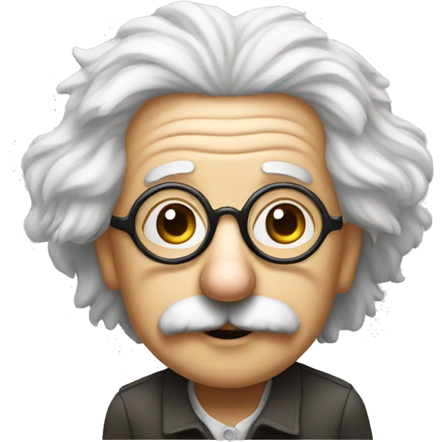 albert einstein with stars eyes glasses emoji