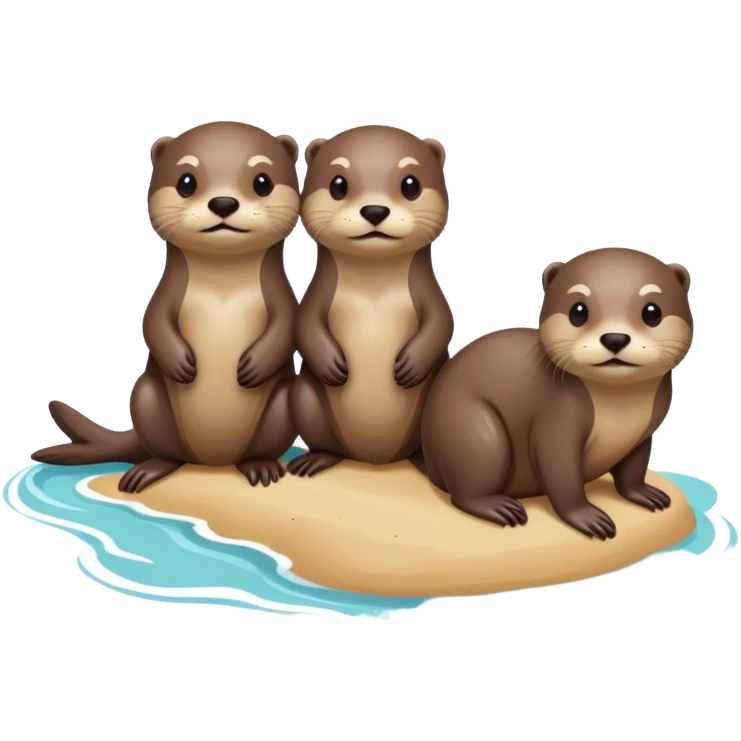 Otters on the beach  emoji