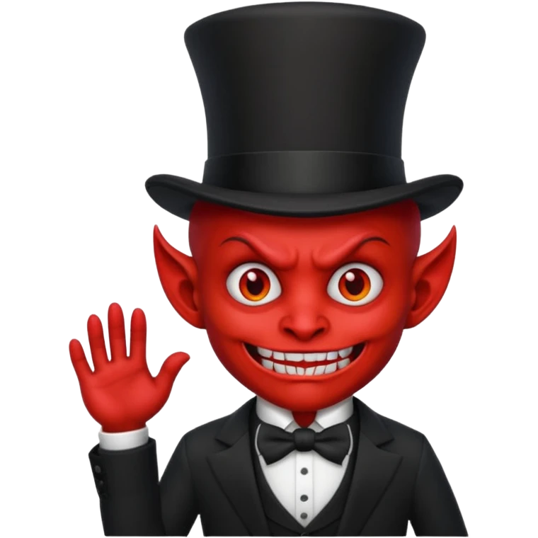devil with suit and hat emoji