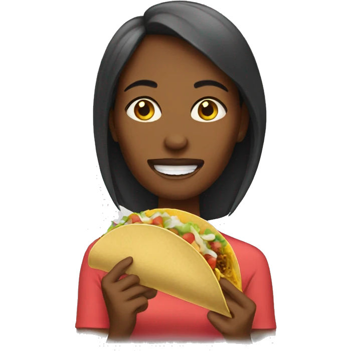 Woman eating taco emoji