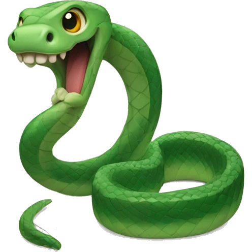 Green cute snake emoji