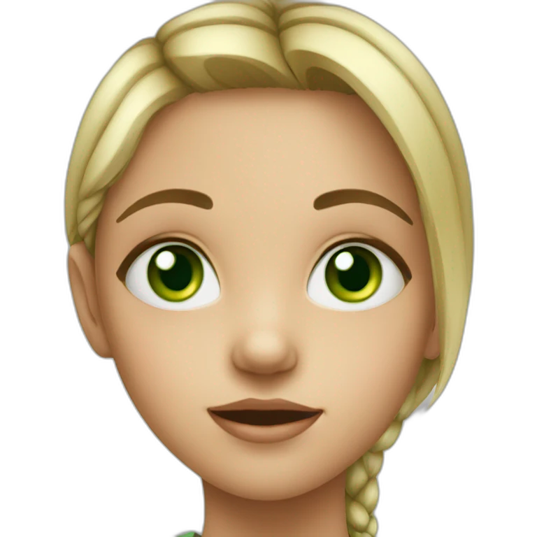 kid girl WITH GREEN EYES emoji