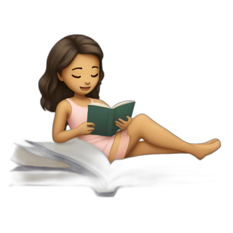 Fille qui lit un livre emoji
