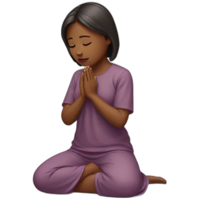 girl praying emoji