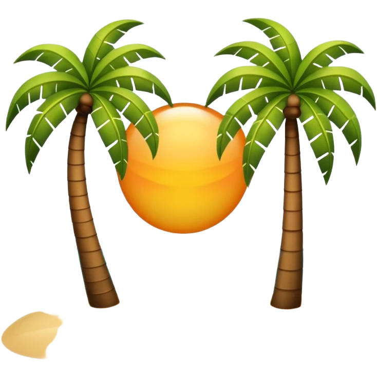 a sunny beach with palm trees emoji