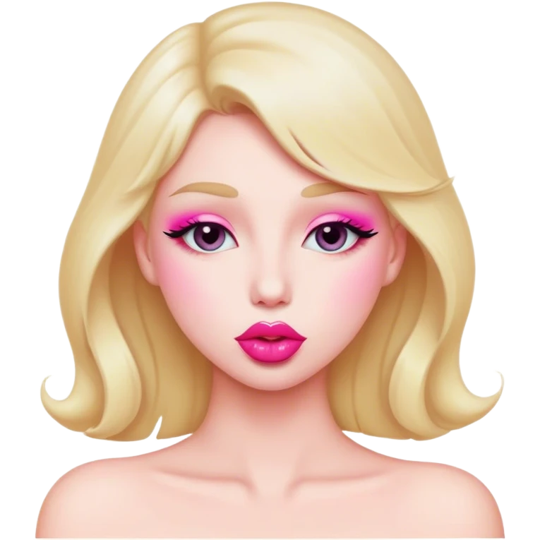 pink lips make a kiss emoji