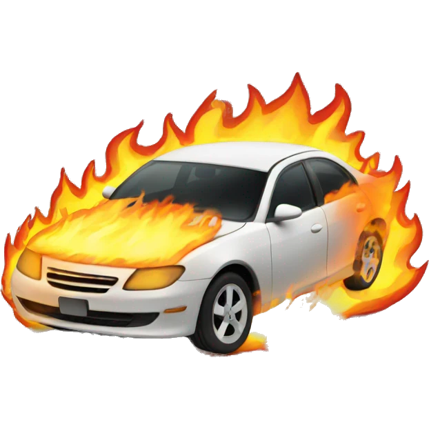 Car on fire emoji