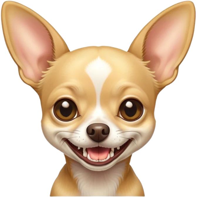 Skinny ugly Chihuahua with one long tooth emoji