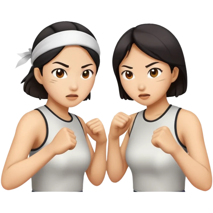 two asian street women fighting emoji