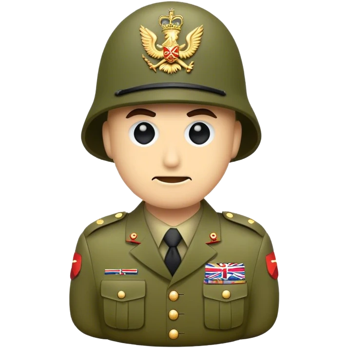 The British army is serious and photorealistic emoji
