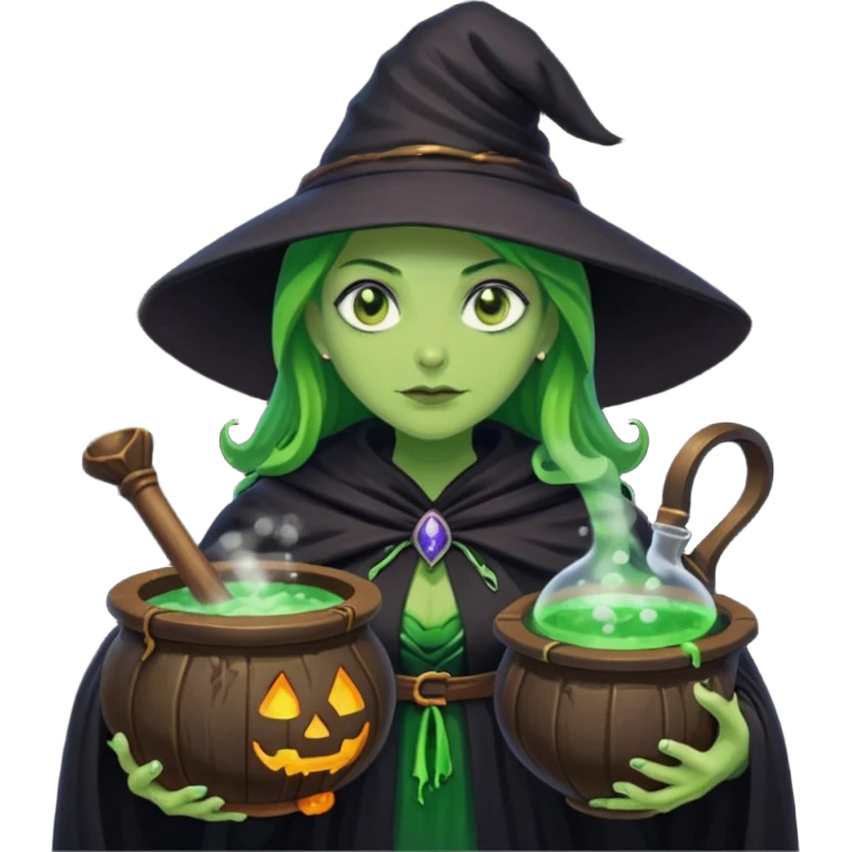 green witch cooking potion emoji