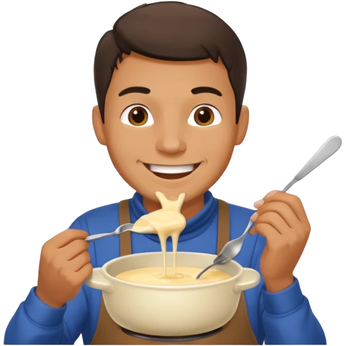 man eating fondue emoji