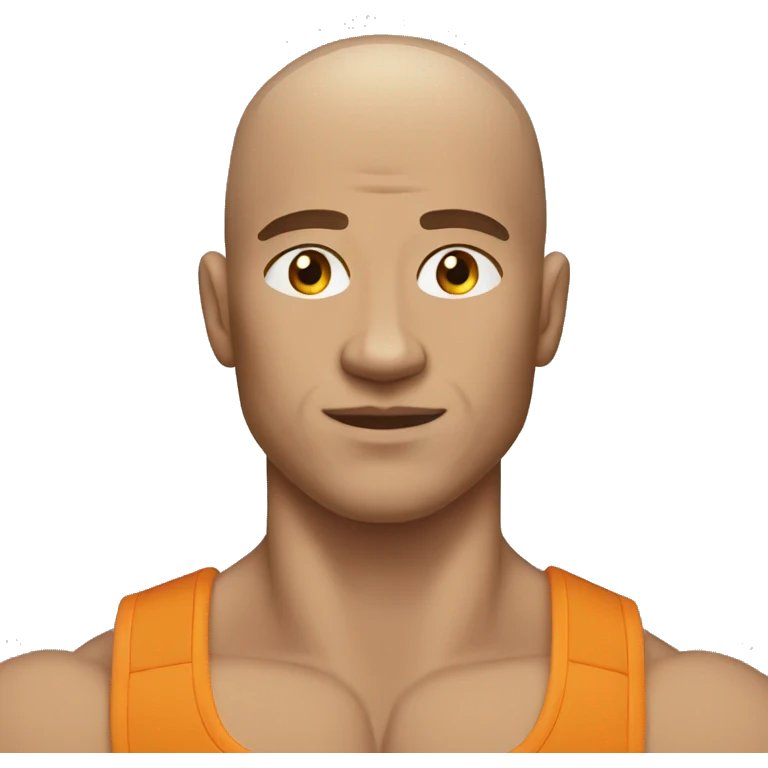 muscular guy with shaved head emoji