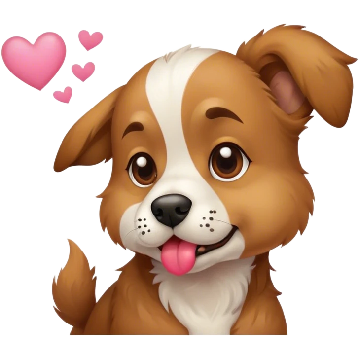 Dog blowing kiss emoji